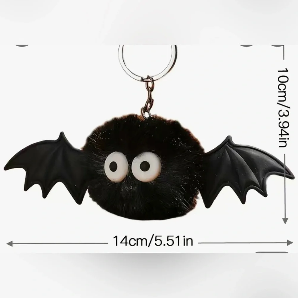 3 For $35 Adorable Powder Purple Fuzzy Sprite Bat Keychain/ Handbag Charm